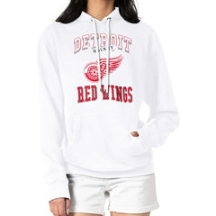 Detroit Red Wings G-III 4Her by Carl Banks Women's Team Logo Tri-Blend Fleece Pullover Hoodie White