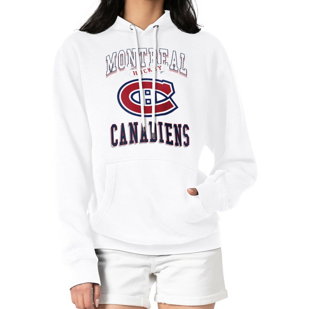 Montreal Canadiens G-III 4Her by Carl Banks Women's Team Logo Tri-Blend Fleece Pullover Hoodie White