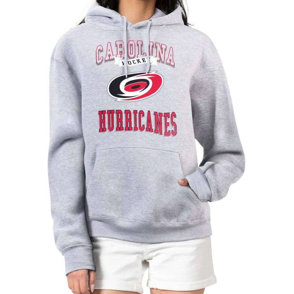 Carolina Hurricanes G-III 4Her by Carl Banks Women's Team Logo Tri-Blend Fleece Pullover Hoodie Heather Gray