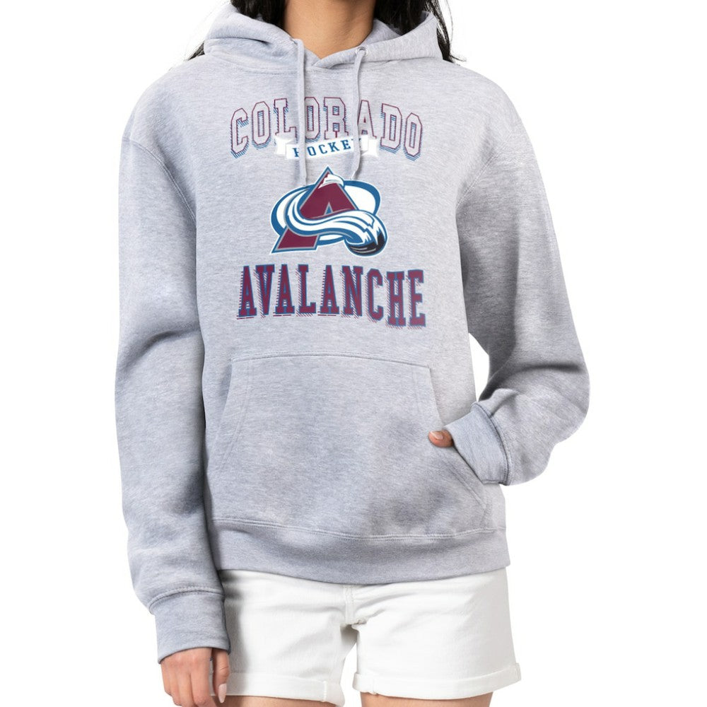 Colorado Avalanche G-III 4Her by Carl Banks Women's Team Logo Tri-Blend Fleece Pullover Hoodie Heather Gray