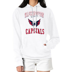 Washington Capitals G-III 4Her by Carl Banks Women's Team Logo Tri-Blend Fleece Pullover Hoodie White