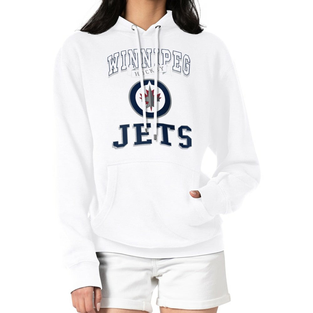 Winnipeg Jets G-III 4Her by Carl Banks Women's Team Logo Tri-Blend Fleece Pullover Hoodie White