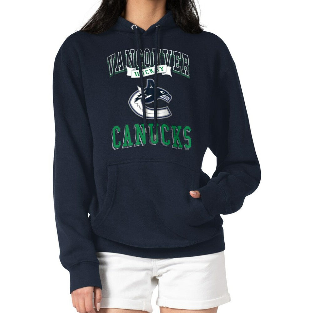 Vancouver Canucks G-III 4Her by Carl Banks Women's Team Logo Tri-Blend Fleece Pullover Hoodie Navy
