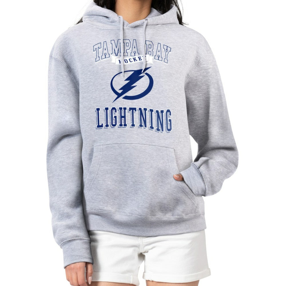 Tampa Bay Lightning G-III 4Her by Carl Banks Women's Team Logo Tri-Blend Fleece Pullover Hoodie Heather Gray