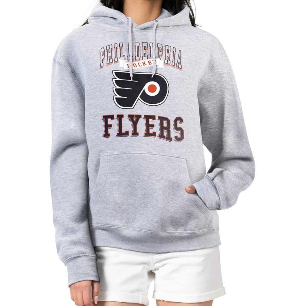 Philadelphia Flyers G-III 4Her by Carl Banks Women's Team Logo Tri-Blend Fleece Pullover Hoodie Heather Gray