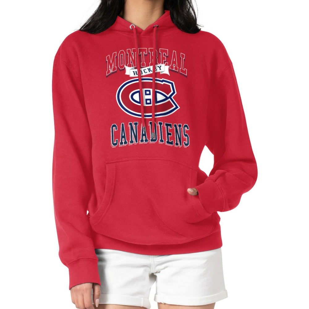 Montreal Canadiens G-III 4Her by Carl Banks Women's Team Logo Tri-Blend Fleece Pullover Hoodie Red