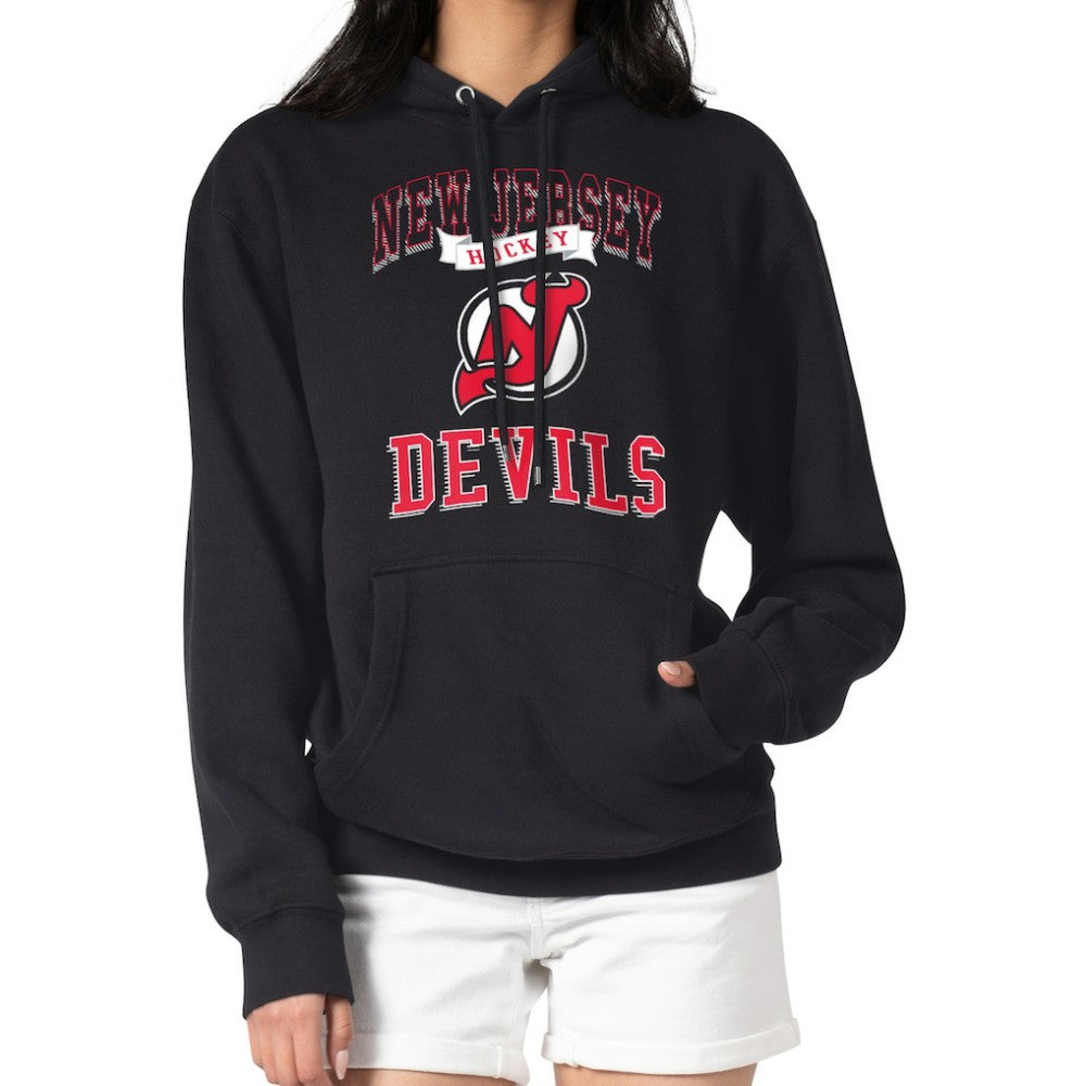 New Jersey Devils G-III 4Her by Carl Banks Women's Team Logo Tri-Blend Fleece Pullover Hoodie Black