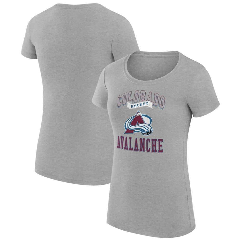 Colorado Avalanche G-III 4Her by Carl Banks Women's Super-Slim Fit Lightweight Team Logo Graphic T-Shirt Heather Gray