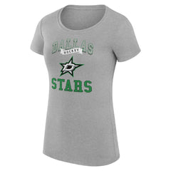 Dallas Stars G-III 4Her by Carl Banks Women's Super-Slim Fit Lightweight Team Logo Graphic T-Shirt Heather Gray