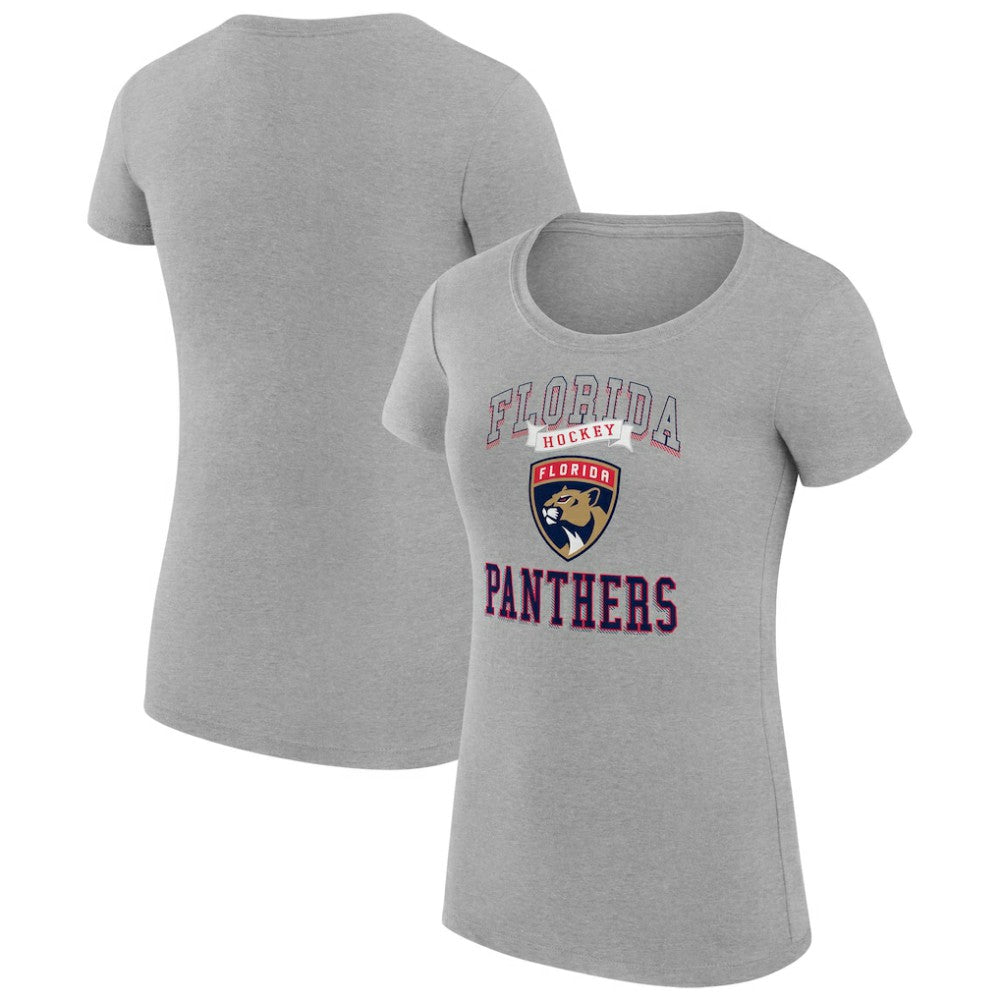 Florida Panthers G-III 4Her by Carl Banks Women's Super-Slim Fit Lightweight Team Logo Graphic T-Shirt Heather Gray