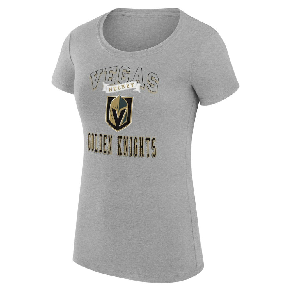 Vegas Golden Knights G-III 4Her by Carl Banks Women's Super-Slim Fit Lightweight Team Logo Graphic T-Shirt Heather Gray
