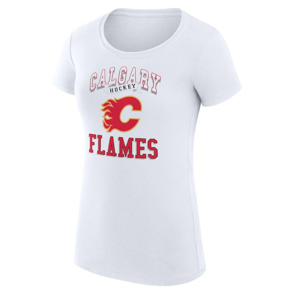 Calgary Flames G-III 4Her by Carl Banks Women's Super-Slim Fit Lightweight Team Logo Graphic T-Shirt White
