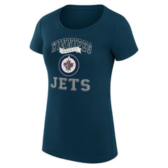 Winnipeg Jets G-III 4Her by Carl Banks Women's Super-Slim Fit Lightweight Team Logo Graphic T-Shirt Navy