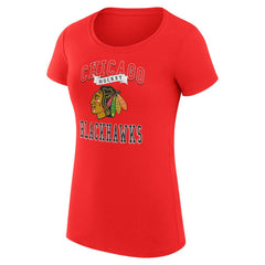 Chicago Blackhawks G-III 4Her by Carl Banks Women's Super-Slim Fit Lightweight Team Logo Graphic T-Shirt Red