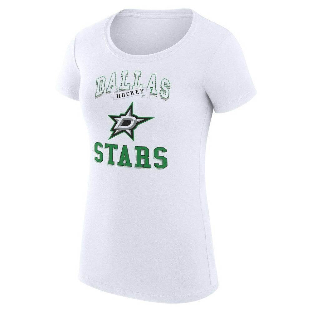 Dallas Stars G-III 4Her by Carl Banks Women's Super-Slim Fit Lightweight Team Logo Graphic T-Shirt White