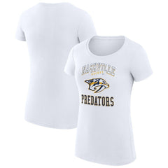 Nashville Predators G-III 4Her by Carl Banks Women's Super-Slim Fit Lightweight Team Logo Graphic T-Shirt White