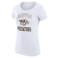 Nashville Predators G-III 4Her by Carl Banks Women's Super-Slim Fit Lightweight Team Logo Graphic T-Shirt White