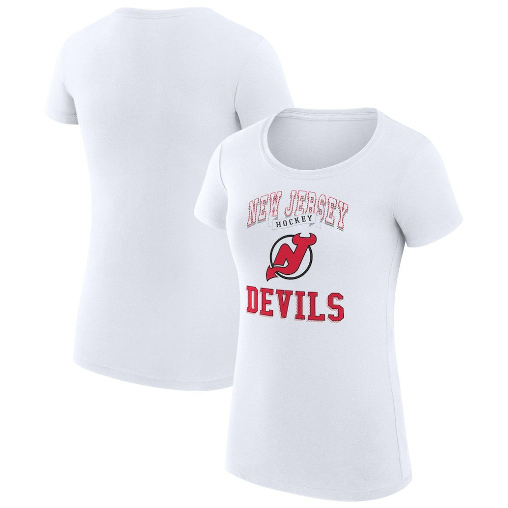 New Jersey Devils G-III 4Her by Carl Banks Women's Super-Slim Fit Lightweight Team Logo Graphic T-Shirt White
