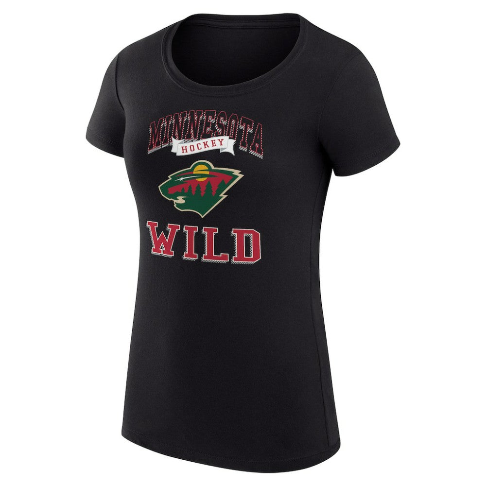 Minnesota Wild G-III 4Her by Carl Banks Women's Super-Slim Fit Lightweight Team Logo Graphic T-Shirt Black