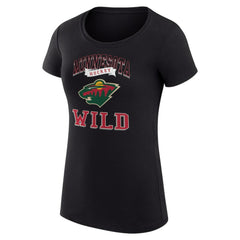 Minnesota Wild G-III 4Her by Carl Banks Women's Super-Slim Fit Lightweight Team Logo Graphic T-Shirt Black