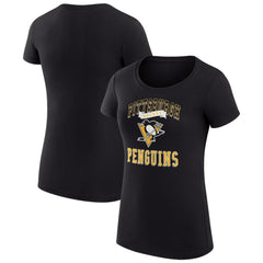 Pittsburgh Penguins G-III 4Her by Carl Banks Women's Super-Slim Fit Lightweight Team Logo Graphic T-Shirt Black