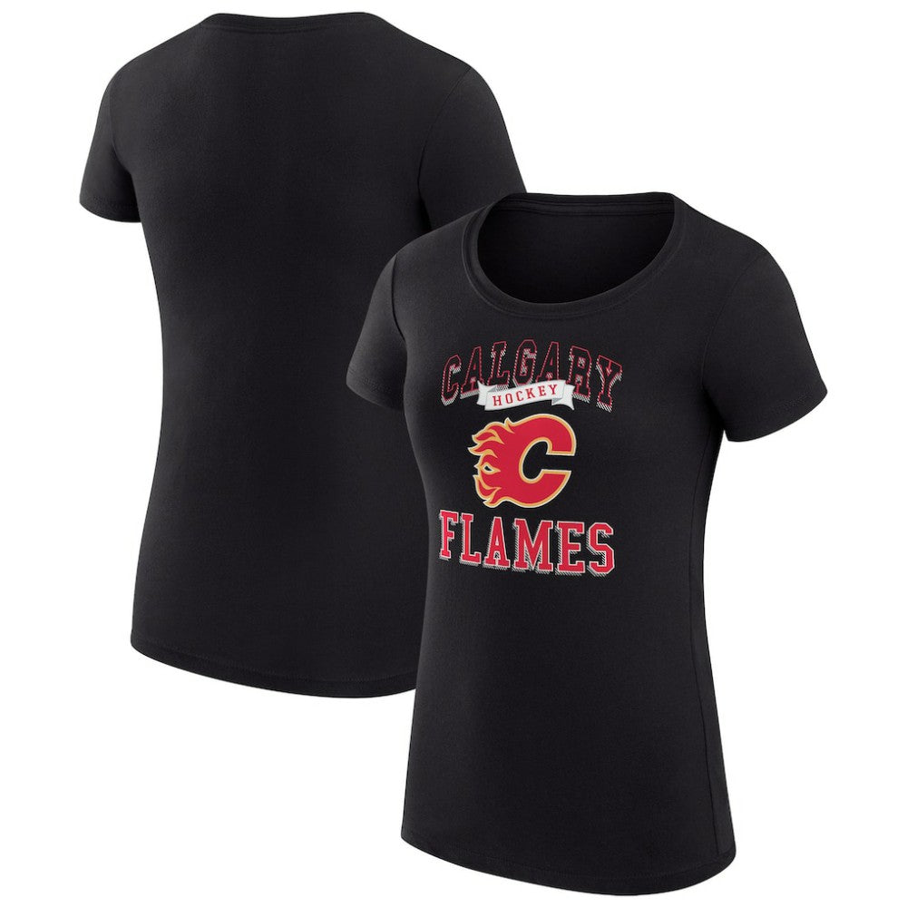 Calgary Flames G-III 4Her by Carl Banks Women's Super-Slim Fit Lightweight Team Logo Graphic T-Shirt Black