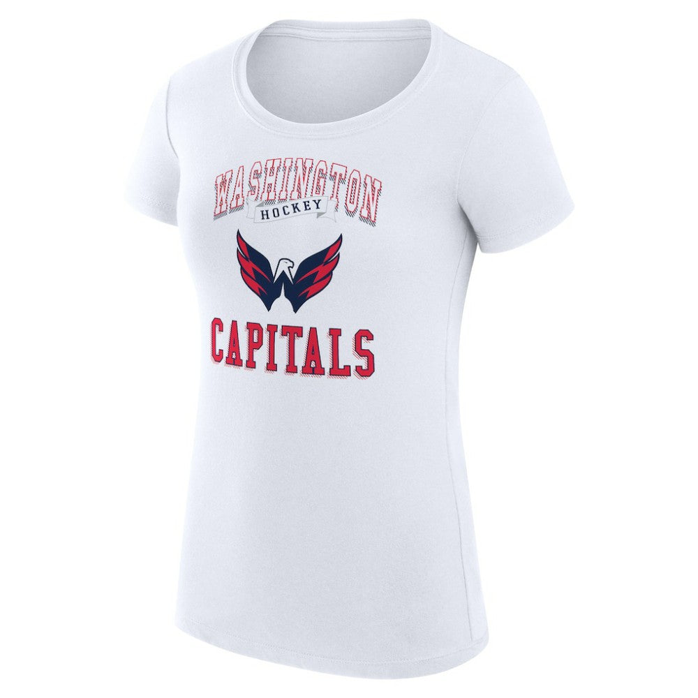 Washington Capitals G-III 4Her by Carl Banks Women's Super-Slim Fit Lightweight Team Logo Graphic T-Shirt White