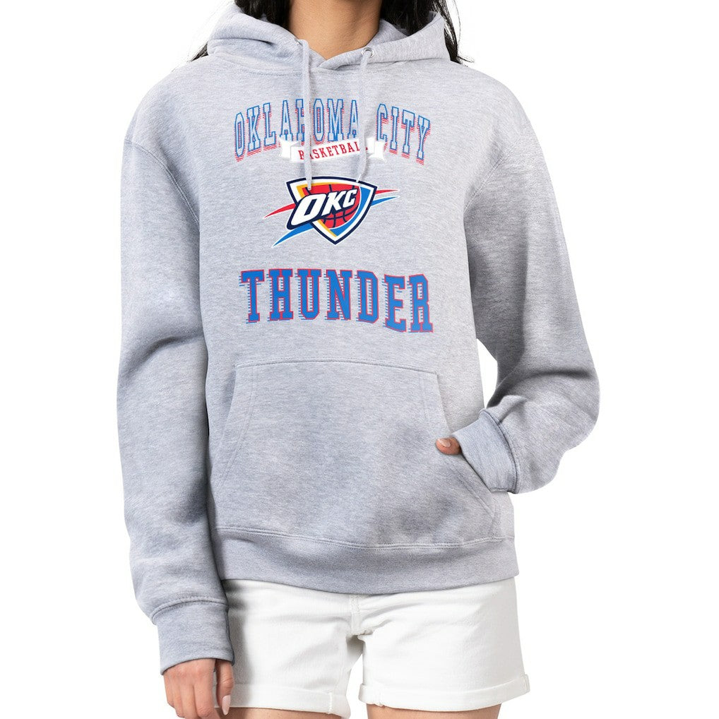 Oklahoma City Thunder G-III 4Her by Carl Banks Women's Graphic Fleece Pullover Hoodie - Heather Gray outlet