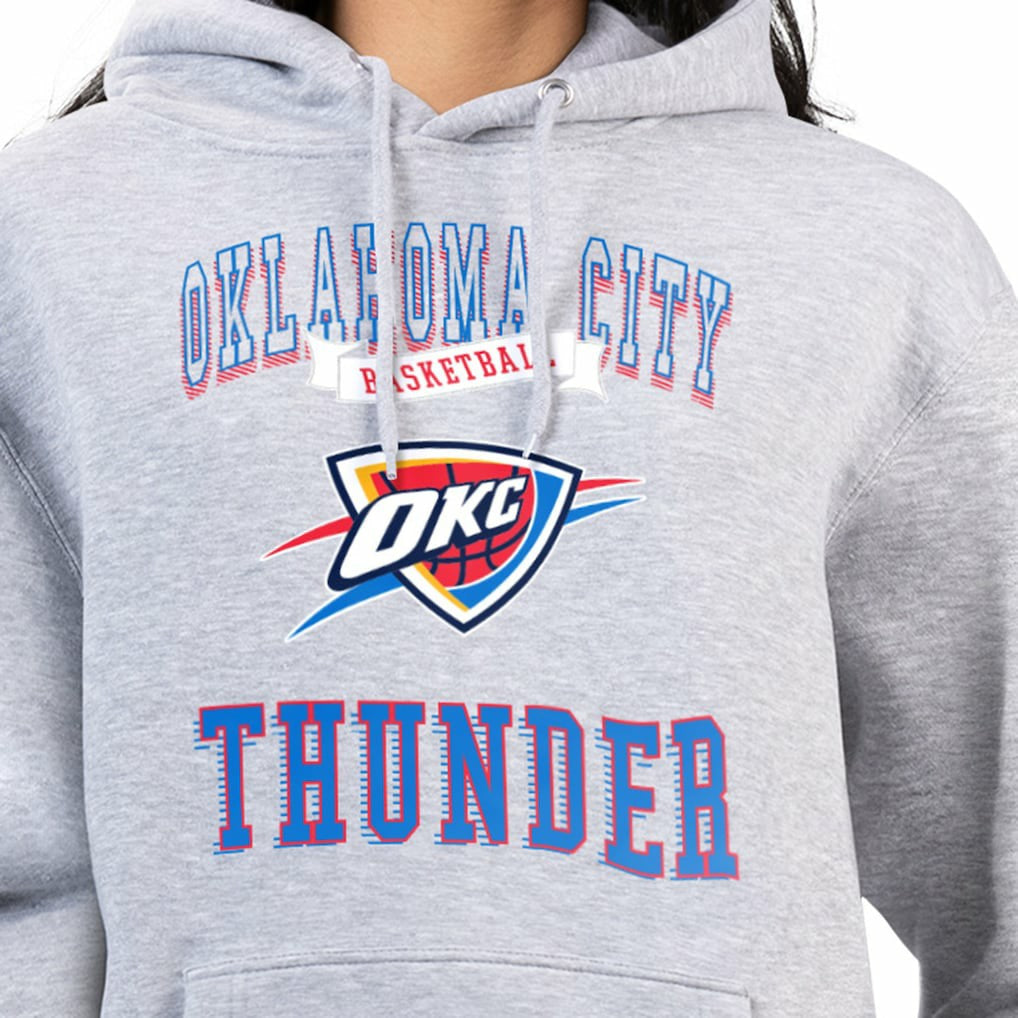 Oklahoma City Thunder G-III 4Her by Carl Banks Women's Graphic Fleece Pullover Hoodie - Heather Gray outlet