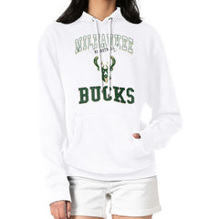 Milwaukee Bucks G-III 4Her by Carl Banks Women's Graphic Fleece Pullover Hoodie - White cheap