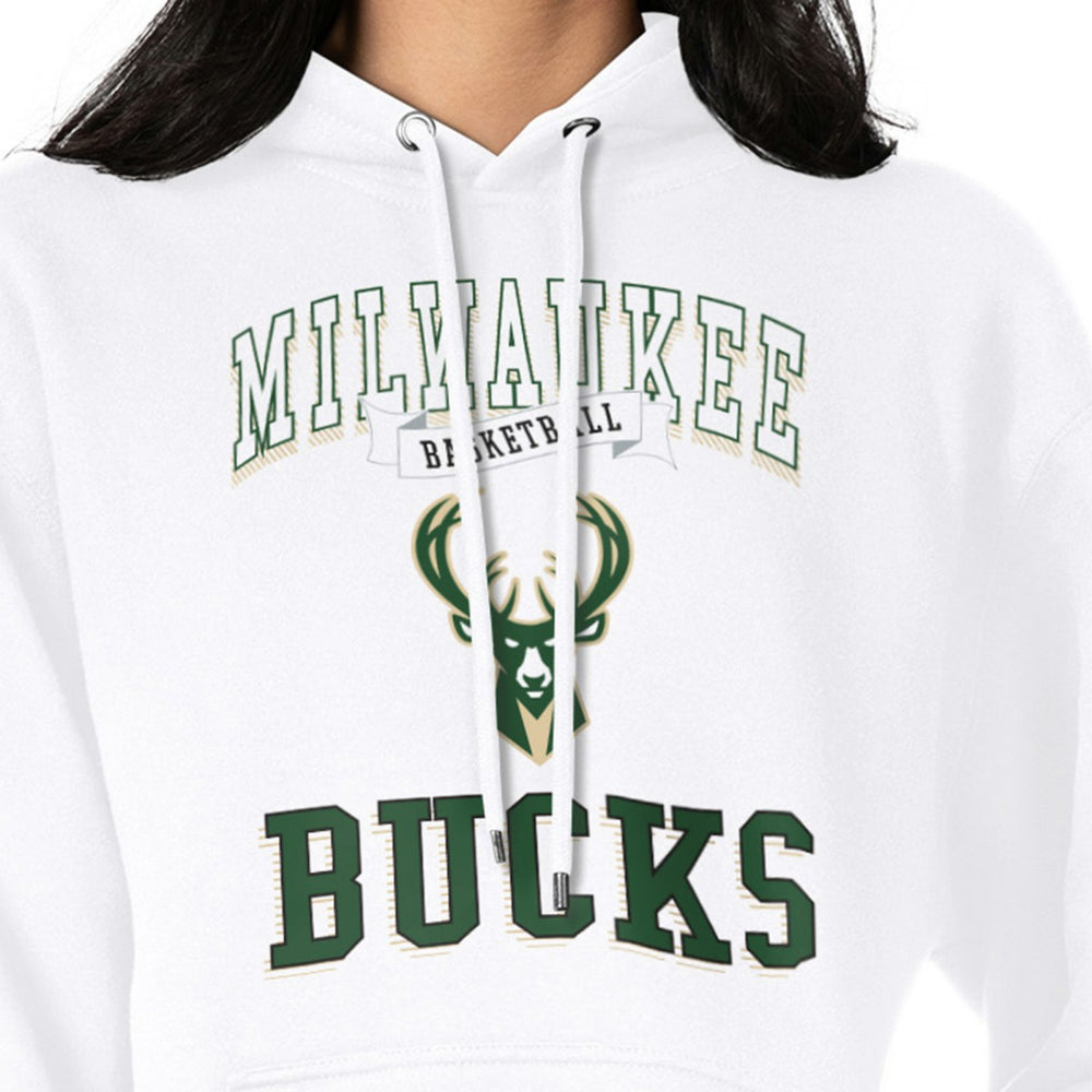 Milwaukee Bucks G-III 4Her by Carl Banks Women's Graphic Fleece Pullover Hoodie - White cheap