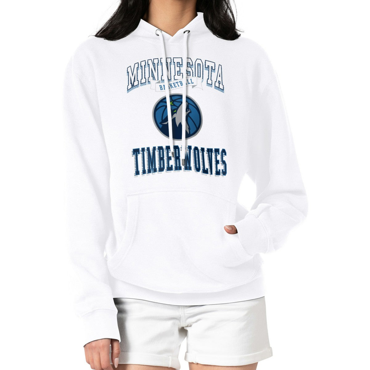 Minnesota Timberwolves G-III 4Her by Carl Banks Women's Graphic Fleece Pullover Hoodie - White sale
