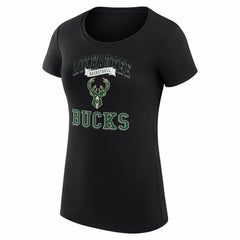 Milwaukee Bucks G-III 4Her by Carl Banks Women's Super-Slim Fit Lightweight Team Logo T-Shirt - Black cheap