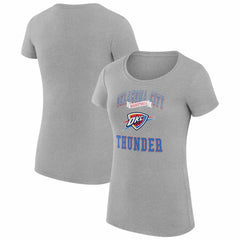Oklahoma City Thunder G-III 4Her by Carl Banks Women's Super-Slim Fit Lightweight Team Logo T-Shirt - Heather Gray shop