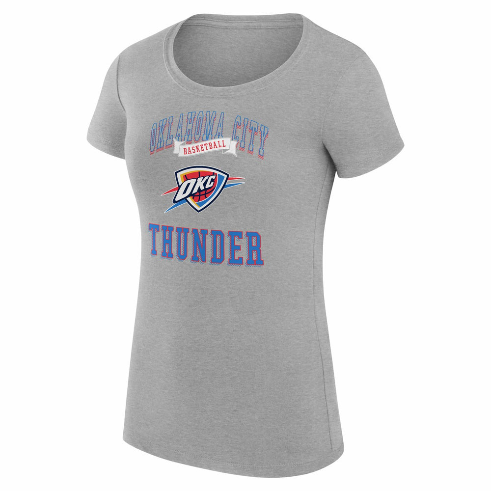 Oklahoma City Thunder G-III 4Her by Carl Banks Women's Super-Slim Fit Lightweight Team Logo T-Shirt - Heather Gray shop