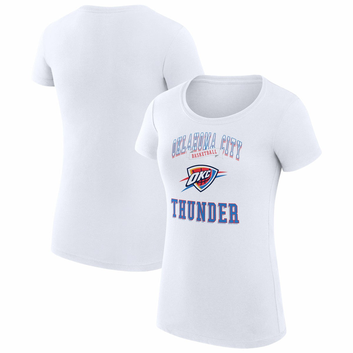 Oklahoma City Thunder G-III 4Her by Carl Banks Women's Super-Slim Fit Lightweight Team Logo T-Shirt - White on sale