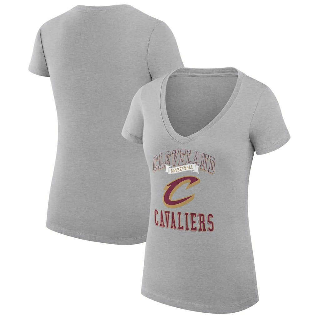 Cleveland Cavaliers G-III 4Her by Carl Banks Women's Super-Slim Fit Lightweight Team Logo V-Neck T-Shirt sale - Heather Gray sale