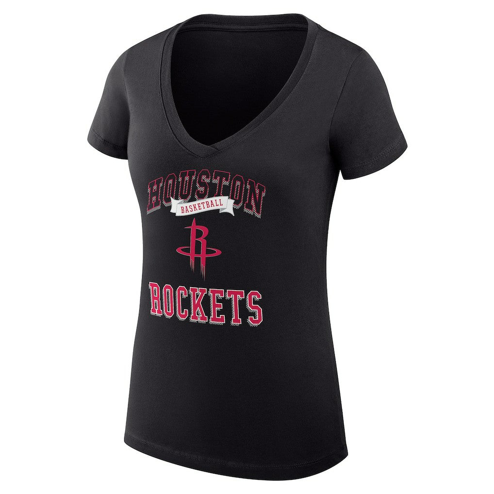 Houston Rockets G-III 4Her by Carl Banks Women's Super-Slim Fit Lightweight Team Logo V-Neck T-Shirt - Black online