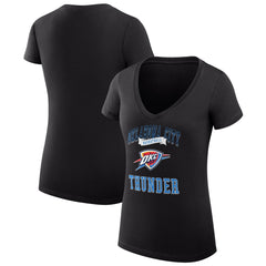 Oklahoma City Thunder G-III 4Her by Carl Banks Women's Super-Slim Fit Lightweight Team Logo V-Neck T-Shirt - Black online