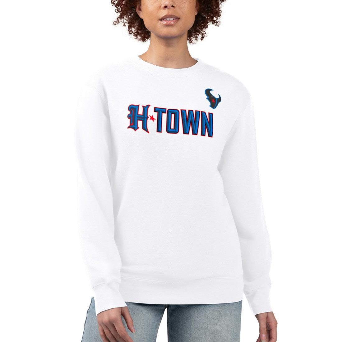 Houston Texans G-III 4Her by Carl Banks Women's H-Town Fleece Pullover Sweatshirt - White outlet