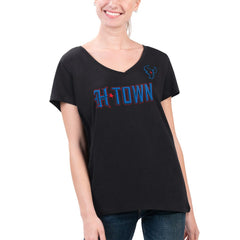 Houston Texans G-III 4Her by Carl Banks Women's Super-Slim Fit Lightweight H-Town V-Neck T-Shirt - Black sale