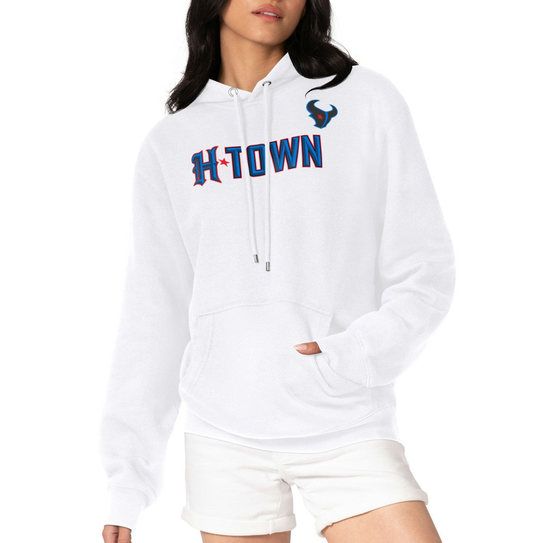 Houston Texans G-III 4Her by Carl Banks Women's H-Town Fleece Pullover Hoodie - White outlet
