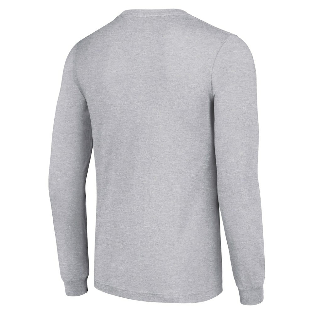 Calgary Flames Starter Shield Long Sleeve Graphic T-Shirt Heather Gray
