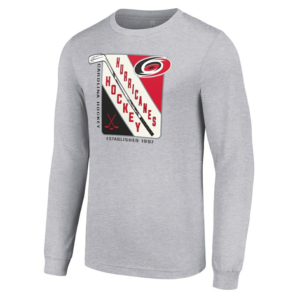 Carolina Hurricanes Starter Shield Long Sleeve Graphic T-Shirt Heather Gray