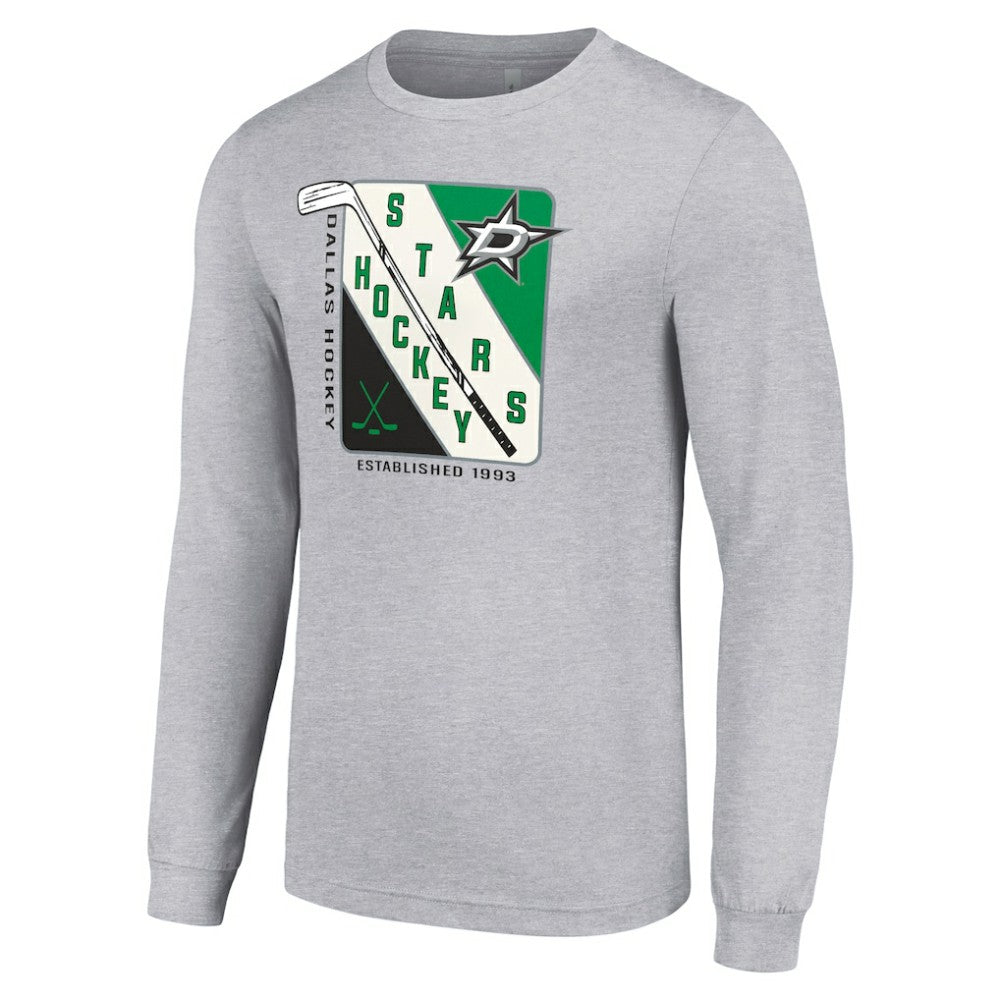 Dallas Stars Starter Shield Long Sleeve Graphic T-Shirt Heather Gray