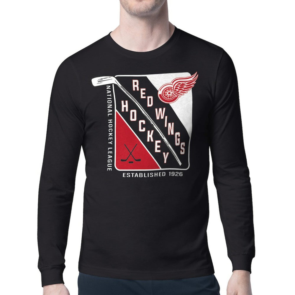 Detroit Red Wings Starter Shield Long Sleeve Graphic T-Shirt Black
