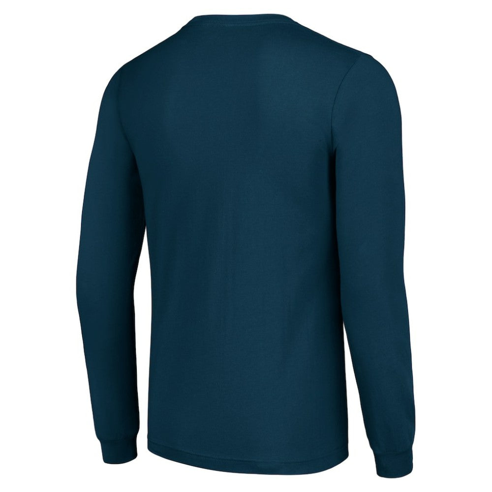 Vancouver Canucks Starter Shield Long Sleeve Graphic T-Shirt Navy