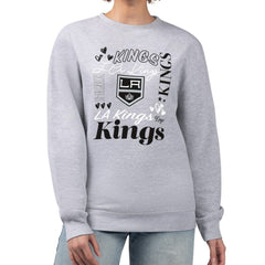 Los Angeles Kings G-III 4Her by Carl Banks Women's Collage Graphic Fleece Long Sleeve Pullover Sweatshirt Heather Gray
