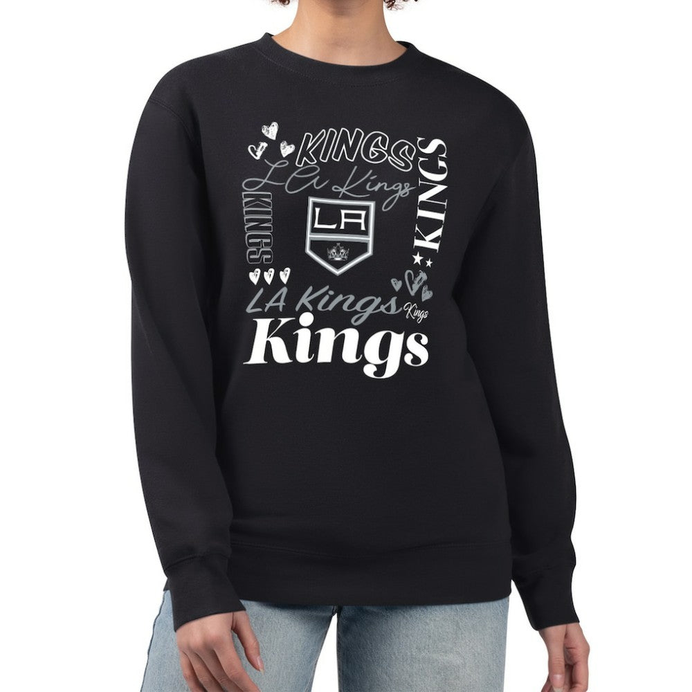 Los Angeles Kings G-III 4Her by Carl Banks Women's Collage Graphic Fleece Long Sleeve Pullover Sweatshirt Black