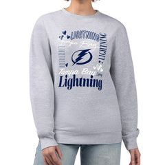 Tampa Bay Lightning G-III 4Her by Carl Banks Women's Collage Graphic Fleece Long Sleeve Pullover Sweatshirt Heather Gray